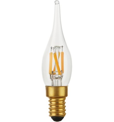 E14 1,8W dimbar LED-kronlampa - C23, Mini Tip Candle, 2000K, klart glas