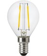 E14 2W dimbar LED-kronlampa - G45, filament, klart glas, 2700K