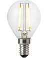 E14 2W dimbar LED-kronlampa - G45, filament, klart glas, 2700K