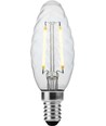 E14 2W dimbar LED-kronlampa - Twisted Candle, filament, 2700K, klart glas
