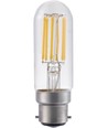 B22d 5W dimbar LED filament rörlampa - 9,5cm, 2700K, klart glas