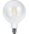 E27 4,5W dimbar LED-globelampa - G125, filament, 500lm, klart glas, 2700K