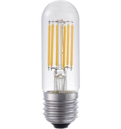 E27 5W dimbar LED-rörlampa - 9,5cm, filament, klart glas, 2700K