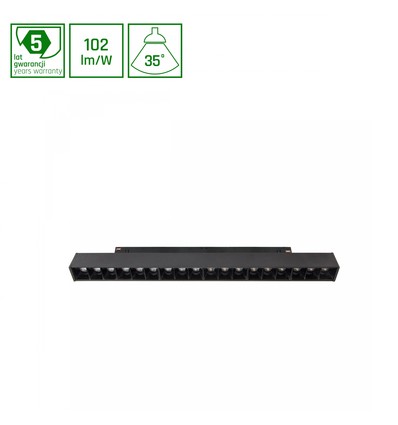 System Shift 17W Grid M skenspot för 2-fasskena - 40°, CCT-switch, svart, 33cm