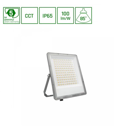 100W NOCTIS MAX CCT strålkastare - IP65, 3 färgtemperaturer, grå, utomhus