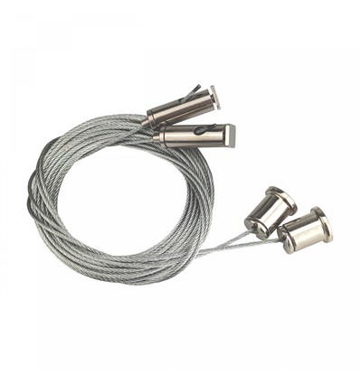 8m vajerupphängning i galvaniserat stål, 2 st. - Universellt monteringskit, silver