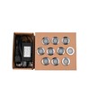 10-pack markspotlights - 0,5W, rund, rostfritt stål, komplett inkl. strömförsörjning
