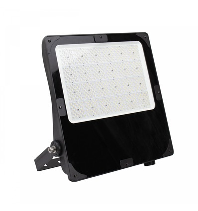 300W LED-strålkastare med justerbar watt - Asymmetriskt ljus, IP66 utomhus, IK08, svart