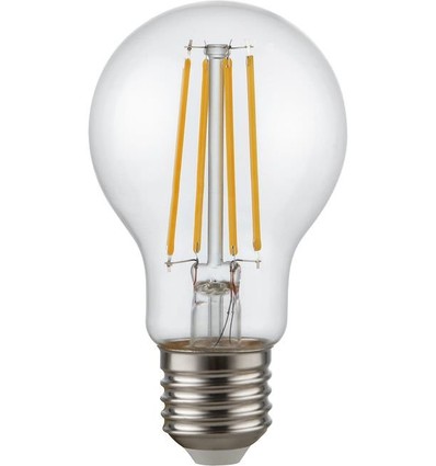 E27 4,7W dimbar LED-lampa - A60, filament, 470lm, 2200K, klart glas