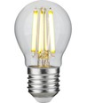 E27 7W dimbar LED-kronlampa - G45, filament, klart glas, 806lm, 2700K