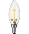 E12 4,4W dimbar LED-kronljuslampa - Filament, C35, 470lm, 2700K, klart glas