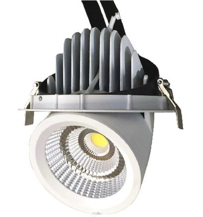 Outlet: 35W Ø16,5cm Downlight - Hål: Ø15,5 cm, Mått: Ø16,5 cm, Justerbar vinkel
