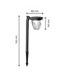 1W Solara Brilo solcells LED lampa, 3-i-1 - 3.7V, 100lm, CCT, bordslampa, vägglampa och spett, IP44, svart