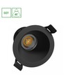 7W Fiale Core CCT infälld spot - Ø9cm, Svart, 3-i-1 CCT, Hål: Ø7,5 cm, 45 grader beam
