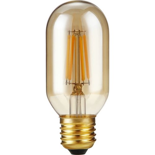 E27 4W dimbar LED-rörlampa - 10,6cm, 2300K, guldglas, filament
