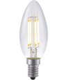 E14 4W dimbar LED-kronljuslampa - C35, filament, 350lm, 2200K, klart glas