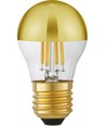 E27 4W dimbar LED-kronlampa - Toppförspeglad guld, G45, filament, 2500K