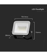 20W V-Tac Slimline LED-strålkastare - Samsung LED-chip, svart hölje, IP65 utomhus