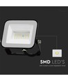 20W V-Tac Slimline LED-strålkastare - Samsung LED-chip, svart hölje, IP65 utomhus