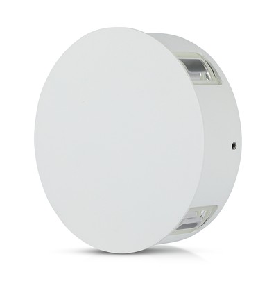 V-Tac 4W LED-vägglampa - IP65, vit, rund, 4-vägs ljus, 4000K, inkl. ljuskälla