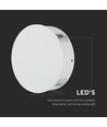 V-Tac 4W LED-vägglampa - IP65, vit, rund, 4-vägs ljus, 4000K, inkl. ljuskälla