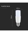 E27 7,5W LED-lampa - T37, 6500K, kallvit, plast