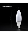 V-Tac 60W LED-lampa - E40, 6500K, Cree Chip, 6 års garanti