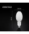 V-Tac 36W LED Olive-lampa, E27 - 4000K, Cree chip, 5 års garanti