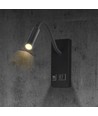 3W LED sänglampa med USB-laddning - USB-A och USB-C, CREE-chip, svart, inkl. ljuskälla