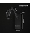3W LED sänglampa med USB-laddning - USB-A och USB-C, CREE-chip, svart, inkl. ljuskälla