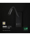 3W LED sänglampa med USB-laddning - USB-A och USB-C, CREE-chip, svart, inkl. ljuskälla