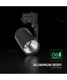 V-Tac 20W 3-fas skenspotlight - CREE chip, 6400K, svart hölje, 6 års garanti