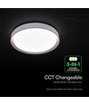 V-Tac 30W/60W/30W Designer taklampa med fjärrkontroll - 3-i-1 CCT, dimbar, mörkbrun kant, Ø43cm