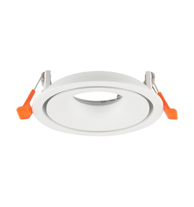 GU10 spotlight för inbyggnad - Rund, vit, aluminium, utan ljuskälla