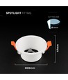GU10 infälld spotlight, bländfri - Rund, vit, Deep Anti Glare, utan ljuskälla