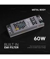 60W / 24V DC Slim strömförsörjning för LED-strips - 2,5A, IP20
