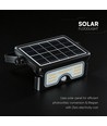 7W LED solcellsstrålkastare med sensor - 3.7V, PIR-sensor, svart hölje, 3-i-1 CCT