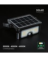 7W LED solcellsstrålkastare med sensor - 3.7V, PIR-sensor, svart hölje, 3-i-1 CCT