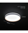 V-Tac 40W LED taklampa med fjärrkontroll - 3-i-1 CCT, dimbar, träfinish, Designer Domelight