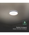 V-Tac 40W LED taklampa med fjärrkontroll - 3-i-1 CCT, dimbar, träfinish, Designer Domelight
