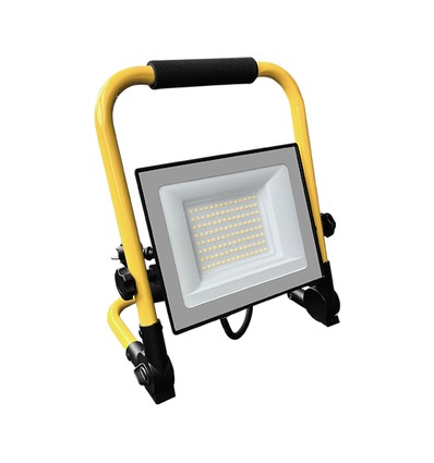 50W LED-strålkastare på stativ - 3m sladd, arbetslampa, svart hölje, IP65, CREE chip, 6 års garanti