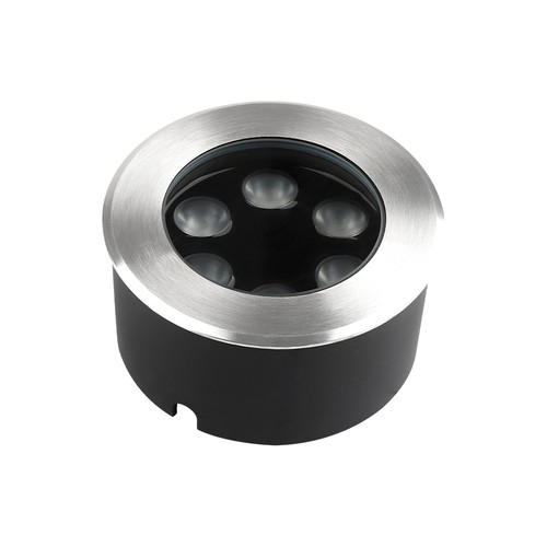 6W LED markspotlight - IP67, silverhölje, 3000K, inkl. ljuskälla