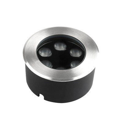 6W LED markspotlight - IP67, silverhölje, 3000K, inkl. ljuskälla