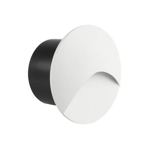 3W LED-trappspot för inbyggnad - Rund, vit, aluminium, IP65, 3000K, inkl. ljuskälla