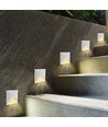 3W LED-trappspot för inbyggnad, kvadratisk - IP65, vit aluminium, 3000K, inkl. ljuskälla