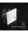 3W LED-trappspot för inbyggnad, kvadratisk - IP65, vit aluminium, 3000K, inkl. ljuskälla