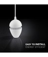 V-Tac 9W LED-pendel - 3000K, vitt hölje