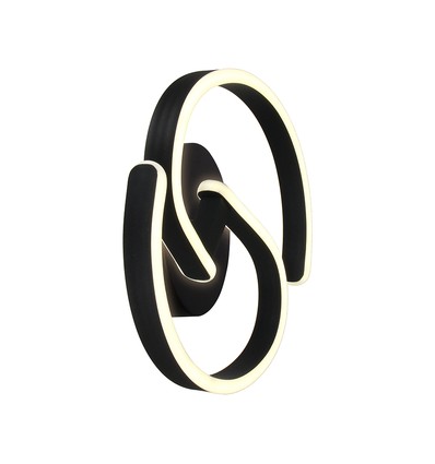 22W LED designer-vägglampa - 30x11cm, 4000K, svart, inkl. ljuskälla