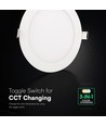 18W Ø22,5cm Backlit LED-panel för inbyggnad - 3-i-1 CCT, Cree-chip, 6 års garanti, rund