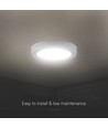 V-Tac 12W Ø17cm Backlit utanpåliggande panel - 3-i-1 CCT, Cree chip, 6 års garanti, rund vit kant